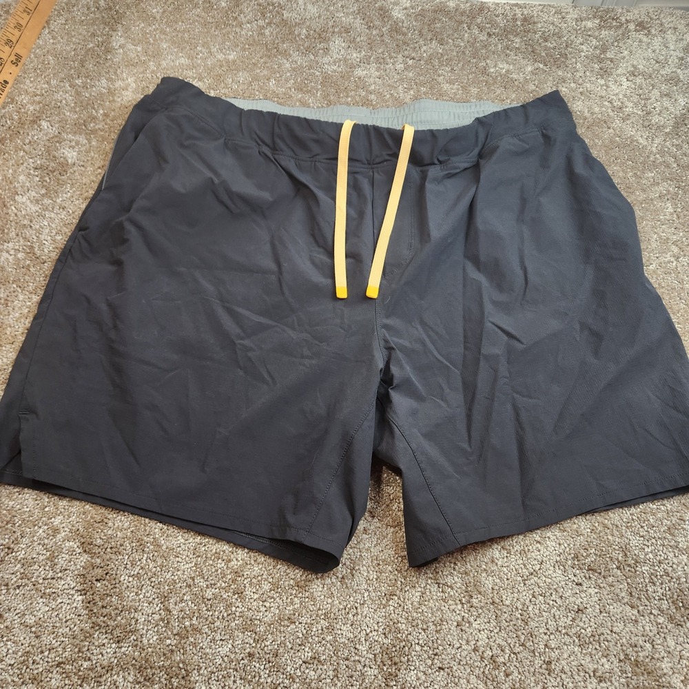 Wellen Mens Lined Sport Shorts Charcoal Grey Stretch Athletic Gym Inseam 7 XXL